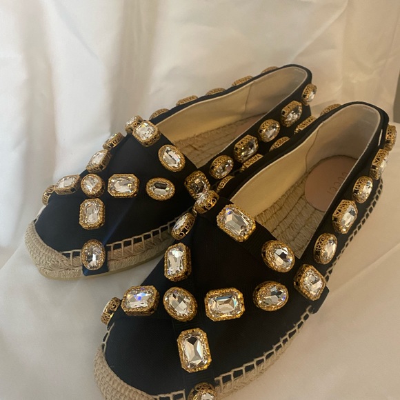 Gucci Peoria Crystal Embellished Espadrilles. Size 38.5. - Picture 8 of 8